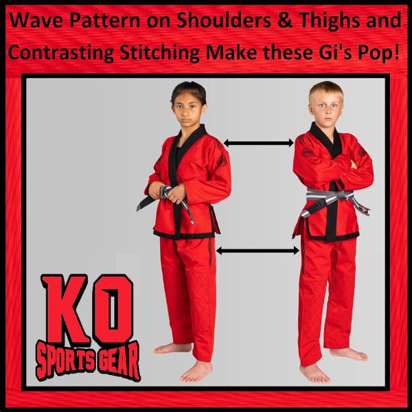 Kids Jiu Jitsu Gi Wave Line KO Sports 450GSM-2