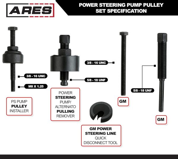 Power Steering Pump Pulley Remover ARES Tool Kit-1