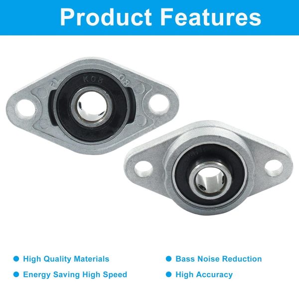 KFL08 Flanged Pillow Block Bearings Moicstiy Zinc Alloy 4 Pack-3
