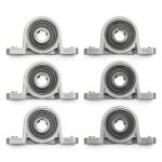uxcell 6 Pcs KP08 Pillow Block Bearing 8mm Zinc Alloy Self-Aligning-0