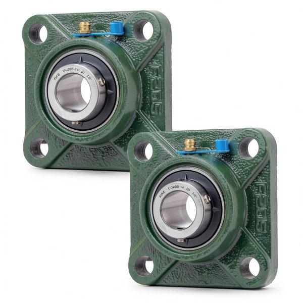 XIKE Pillow Block Bearings UCF205-14 7/8in Flange, Cast Iron Base-0