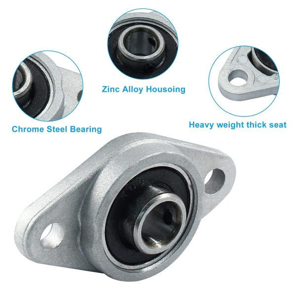 KFL08 Flanged Pillow Block Bearings Moicstiy Zinc Alloy 4 Pack-1