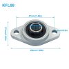 KFL08 Flanged Pillow Block Bearings Moicstiy Zinc Alloy 4 Pack-2