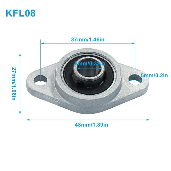 KFL08 Flanged Pillow Block Bearings Moicstiy Zinc Alloy 4 Pack-2