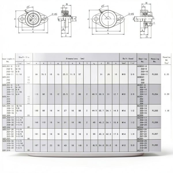 Jeremywell UCFL204-12 Pillow Block Bearing 2-Pack 3/4" Bore, 2‑Bolt-6